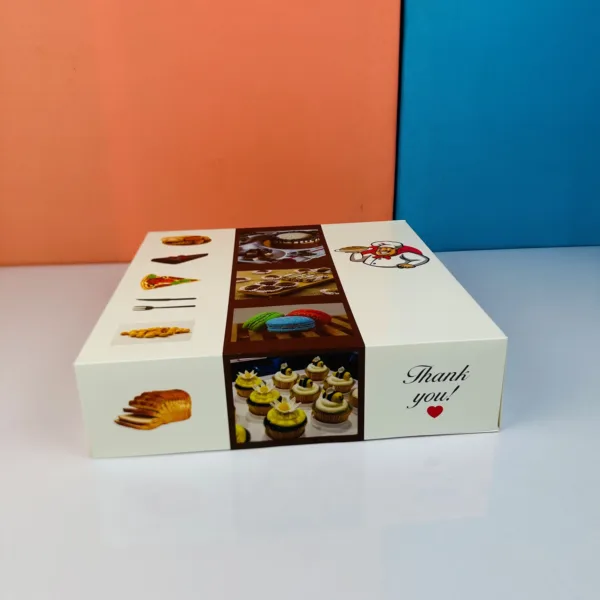 Cakebox blanc décoré 30x30x10cm – Image 4