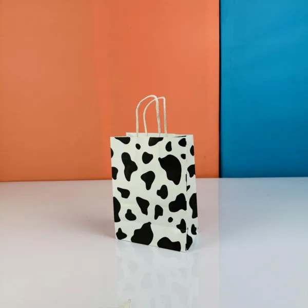 Sacs 20x15cm en kraft blanc décoré noir