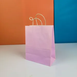 Sacs 27x21cm rose clair en kraft