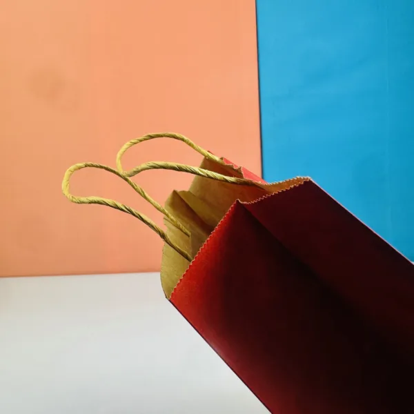 Sacs 33x26cm rouge en kraft – Image 2