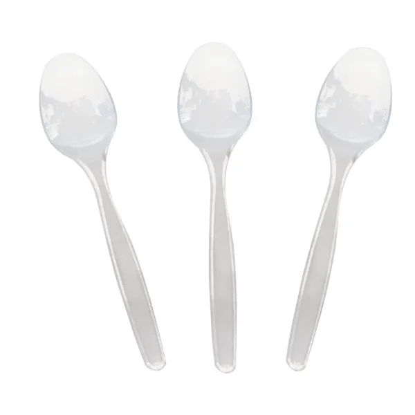 Cuillères réutilisables transparentes