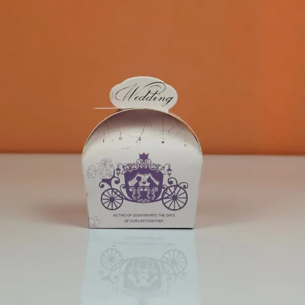 Boîtes à dragées char mauve thème wedding – Image 7
