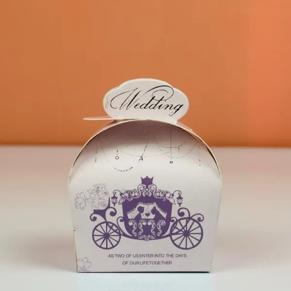 Boîtes à dragées char mauve thème wedding – Image 6