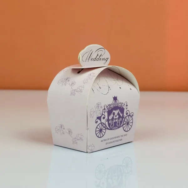 Boîtes à dragées char mauve thème wedding – Image 5