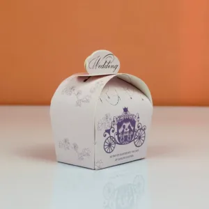 Boîtes à dragées char mauve thème wedding
