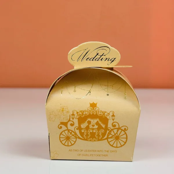 Boîtes à dragées char beige thème mariage – Image 3