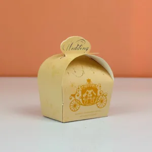 Boîtes à dragées char beige thème mariage