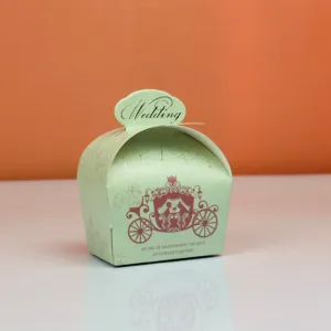 Boîtes à dragées char vert menthe thème mariage