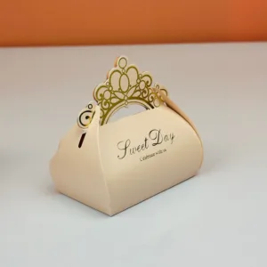 Boîtes à dragées bout couronne sweet day beige