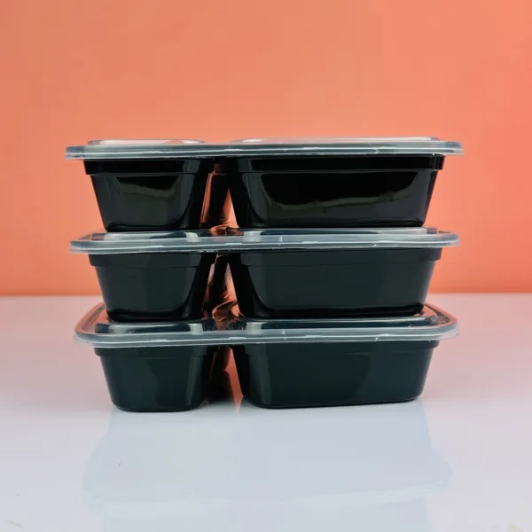 Barquettes noires 2 compartiments