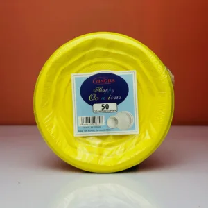 Assiettes party pack 17cm coloris jaune