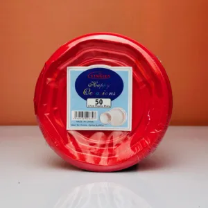 Assiettes party pack 17cm coloris rouge