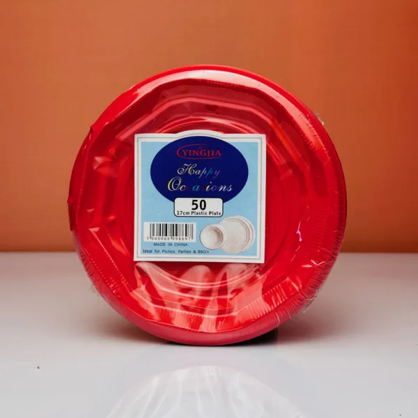Assiettes party pack 17cm coloris rouge
