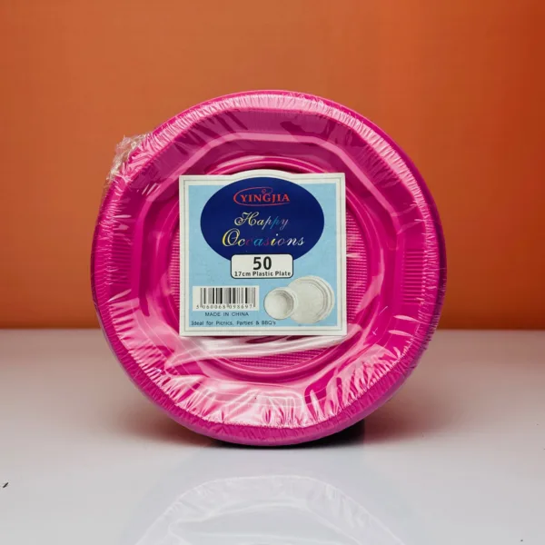 Assiettes party pack 17cm coloris fuschia
