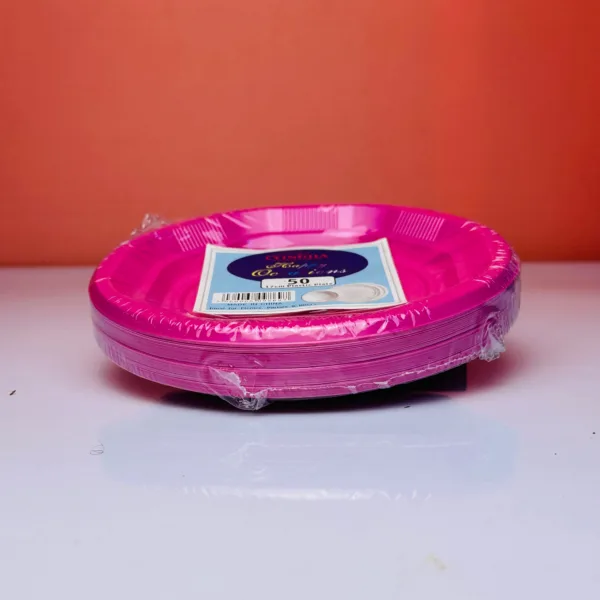 Assiettes party pack 17cm coloris fuschia – Image 2