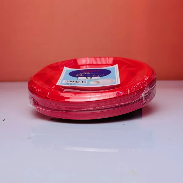 Assiettes party pack 17cm coloris rouge – Image 2