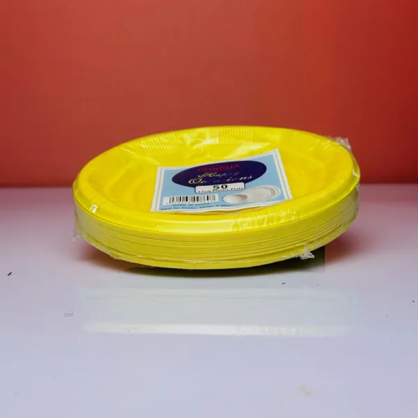 Assiettes party pack 17cm coloris jaune – Image 2
