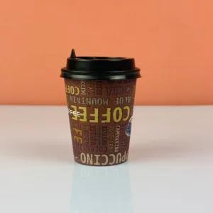 Gobelets à café avec couvercle marron 200ml