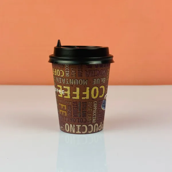 Gobelets à café avec couvercle marron 200ml