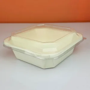 Barquettes en kraft carrée 1200ml blanc