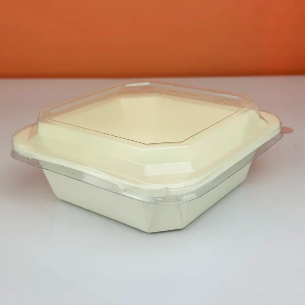 Barquettes en kraft carrée 1200ml blanc