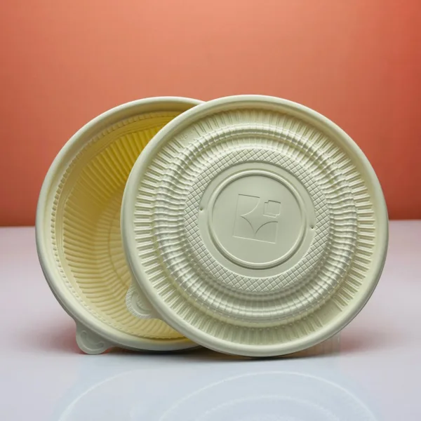 Boîte ronde 850ml en plastique en amidon de maïs – Image 2