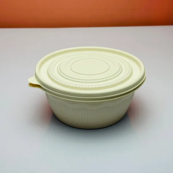 Boîte ronde 850ml en plastique en amidon de maïs – Image 6