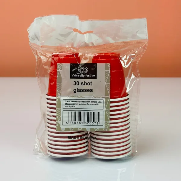Verres à shots couleur rouge – Image 3