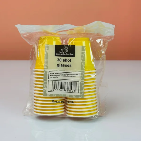 Verres à shots couleur jaune – Image 3