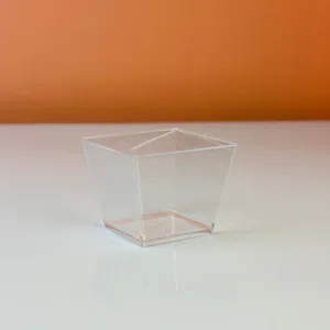 Verrines en acrylique carrée évasée 120ml