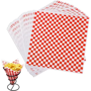 Feuilles de papier sulfurisé rouge à carreaux