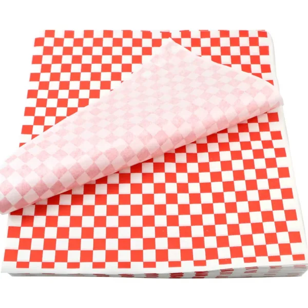 Feuilles de papier sulfurisé rouge à carreaux – Image 3