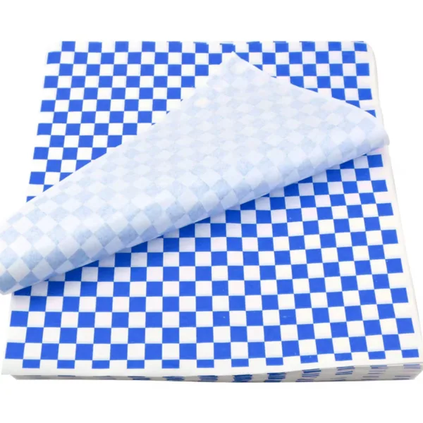 Feuilles de papier sulfurisé bleu à carreaux – Image 3