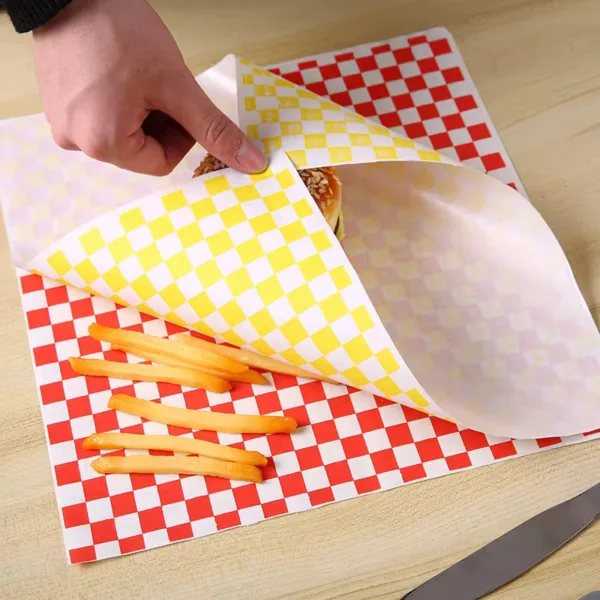 Feuilles de papier sulfurisé bleu à carreaux – Image 6