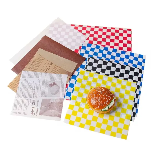 Feuilles de papier sulfurisé noir à carreaux – Image 6