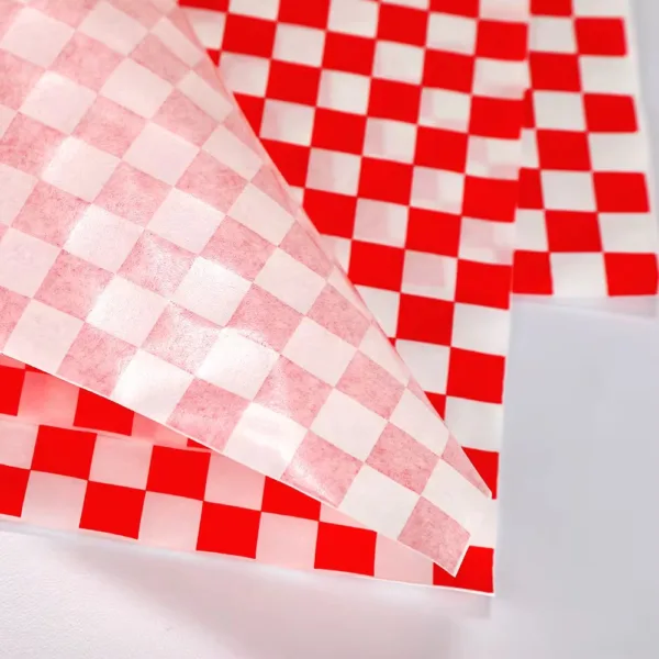 Feuilles de papier sulfurisé rouge à carreaux – Image 6