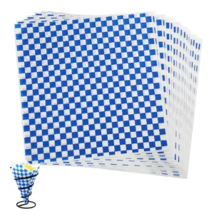 Feuilles de papier sulfurisé bleu à carreaux